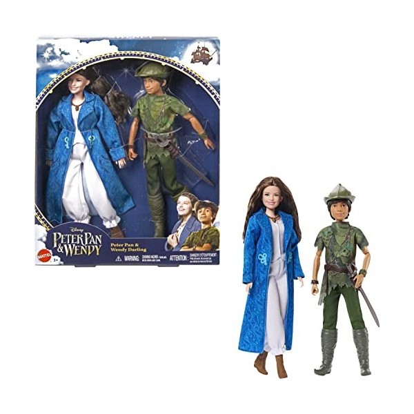 Disney Wendy et Peter Pan Poupées inspirées du film Disney Peter Pan et Wendy, cadeaux pour enfants, Jouet Enfant, Dès 3 ans,