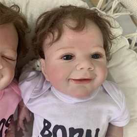 Anyee Bebe Reborn Silicone 55cm Poupée Reborn Garçon Réaliste Garçon Fille Jouets Cadeau de Noël