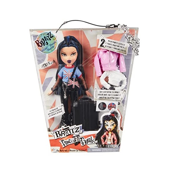 Bratz Pretty N Punk Poupée Mannequin - JADE - Réédition de deux poupées avec des tenues assorties, une valise personnalisab