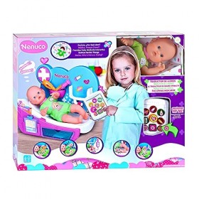 Nenuco - Ma première visite médicale, kit de soin pour ta poupée Nenuco avec detecteur de pleurs, inclus plusieurs accessoire