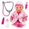 Bayer Design Doctor Set 93878AA Docteur Poupée Interactive Babylaute, Joues Rouges, Beaucoup daccessoires Rose