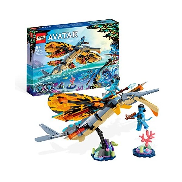 LEGO 75576 Avatar L’Aventure du Skimwing, Jouet avec Minifigurines Jake Sully et Tonowari, et Animal, Avatar : La Voie de le