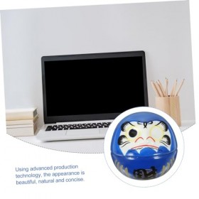 Totority 4Pcs Oeufs Dharma Figurine Daruma Japonaise Daruma Vacillant Fortune Weeble Wobble Décoration De Bureau en Céramique