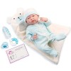 JC TOYS - Poupée La Newborn Nouveau-né de 38 cm, avec Un Corps Doux, avec Une Barboteuse, Une Couverture Douce à Capuche et 4