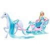 Simba 105733522 Steffi Love Snow Dream Luge de Conte de fées avec Cheval et Steffi comme Princesse de Glace, L : 50 cm, poupé