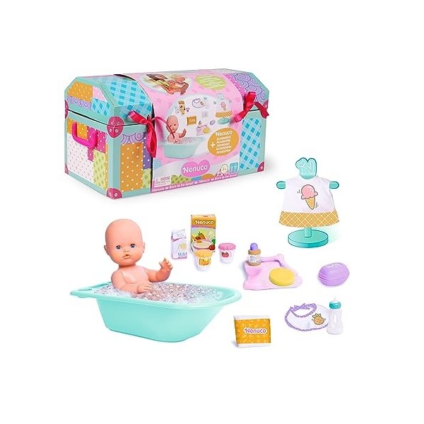 Nenuco - Coffre, Jouet Complet avec Bébé, Baignoire pour Heure du Bain et De Nombreux Accessoires, Commandes et Soins de la p