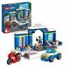 LEGO 60370 City La Course-Poursuite Au Poste De Police, Voiture Jouet Et Moto, 4 Minifigurines Et Figurine De Chien, Ã‰vasion