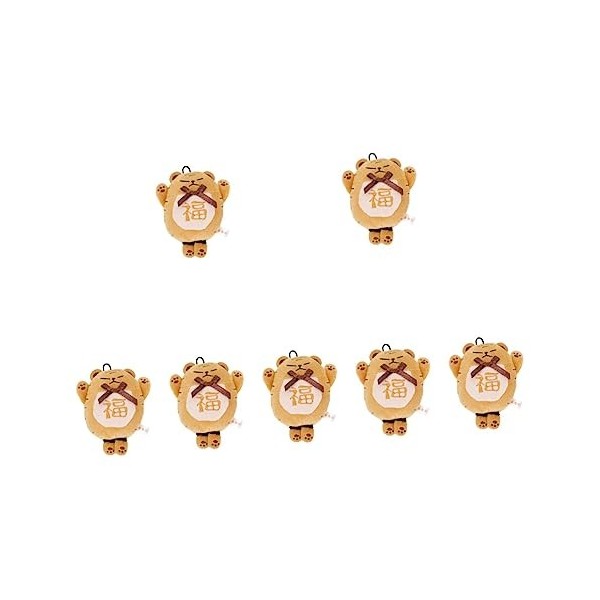 Toyvian Pendentif Pendentif 7 Pcs Tigre Année Peluche Poupée Mini Bébé Poupées Trucs Animaux Téléphone Jouet Feng Shui Charme