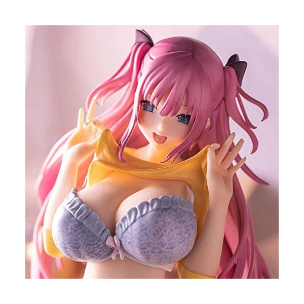 POMONO 1/6 Ecchi Figure Anime Personnage Statues Jolie Fille Rose Double Queue de Cheval vêtements Amovibles Maillot de Bain 