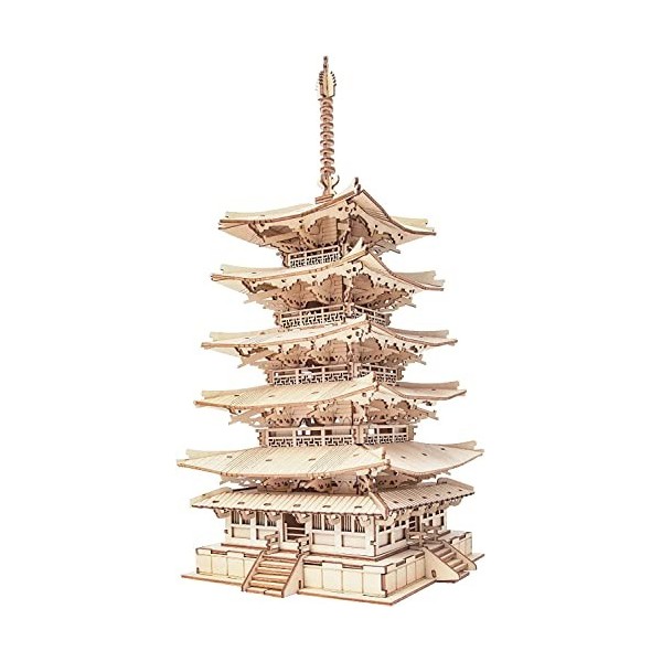 Rowood Puzzle 3D Maquette de Temple Japonais en Bois - Maquette en Bois a Construire Adulte - Construction Bois Modelisme Maq