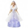 Barbie Dreamtopia poupée princesse Flocons avec robe qui se déploie et cheveux blonds à mèche rose, jouet pour enfant, GKH26