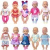 ebuddy Lot de 10 vêtements de poupée accessoires pour poupées nouveau-né de 43 cm - Comprend une robe en jean - Tenue bikini 