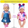 ebuddy Lot de 10 vêtements de poupée accessoires pour poupées nouveau-né de 43 cm - Comprend une robe en jean - Tenue bikini 