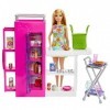 Barbie Coffret Extension Cuisine Avec Poupée Et Garde-Manger, Plus De 30 Accessoires, Meubles Maison De Poupée, Feuille Stick