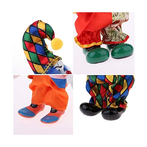 Tubayia Lot de 3 mini poupées Halloween Clown en porcelaine avec costume pour Halloween Décoration cadeau