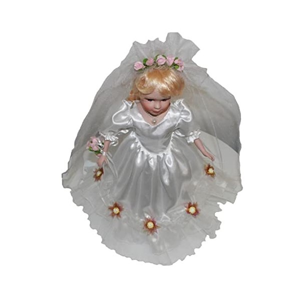 Sharplace en Porcelaine Victorienne de 40 Cm avec Robe de Mariée et Décoration de