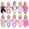 ebuddy 10 ensembles de vêtements de poupée pour nouveau-né de 14 à 16 pouces et fille américaine de 18 pouces