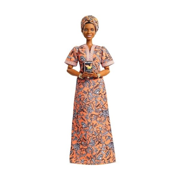 Barbie Signature Maya Angelou, poupée de collection Femmes dException en robe longue avec imprimé floral, jouet collector, G