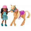 Barbie Famille mini-poupée brune Chelsea et son poney, jouet pour enfant, FRL84