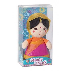 Jemini - 023852-POUPEE du Monde Lot de 2 poupées +/-20 cm : Inuit et Hindoue, 23852, Multicouleur