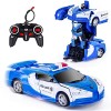 Kazzley Voiture Télécommandée Police Transform Jouets pour Enfants, Voiture Radiocommandée Robot Course rc Cars Toy Cadeau Ga