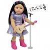 THE NEW YORK DOLL COLLECTION poupée Ensemble Jeu Musique Comprend Guitare - Microphone - Vêtements étincelants pour poupées M