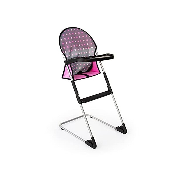 Bayer- Deluxe Set Chaise Haute pour poupée, 63266AB, Gris, Rose