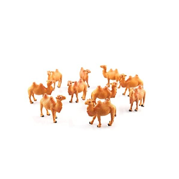 Lot de 10 figurines de chameau peintes à la main - Figurine de chameau miniature - Animaux sauvages - Animaux sauvages - Came