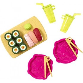 Barbie CFB51 Ensemble daccessoires pour Repas à Sushi