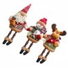 ibasenice Lot De 3 Décorations De Noël avec Jambes Pendantes Décoration Intérieure Figurines De Noël Poupée Décorations pour 