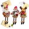 ibasenice Lot De 3 Décorations De Noël avec Jambes Pendantes Décoration Intérieure Figurines De Noël Poupée Décorations pour 