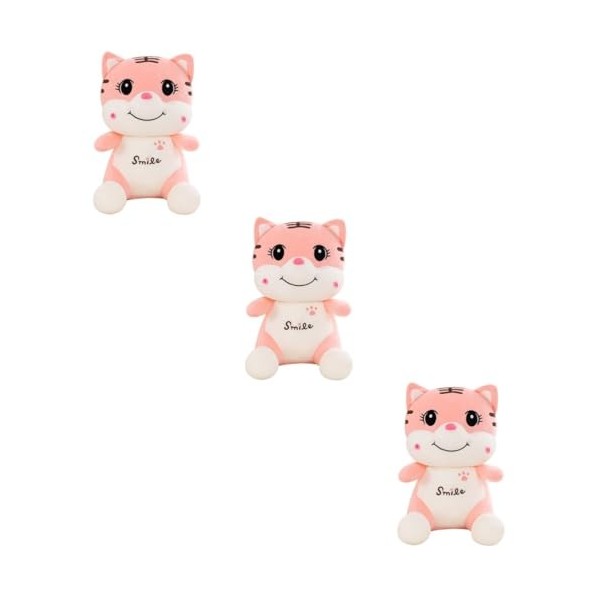 Toyvian 3 Pièces Jouet en Peluche Tigre Souriant Rose Nouvel an Chinois Cadeaux danimaux du Zodiaque Animaux en Peluche Chin