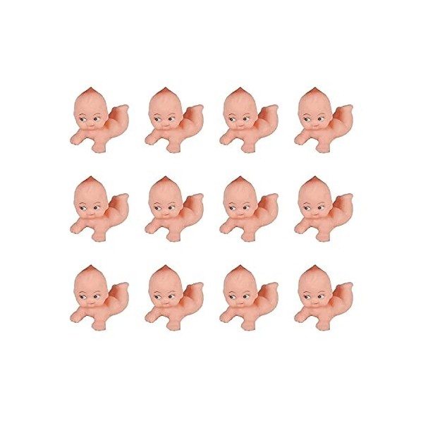 JIAKAI Lot de 12 poupées Kewpie de 4,4 cm de long pour décoration de fête prénatale, décorations de fête, cadeaux de bébé