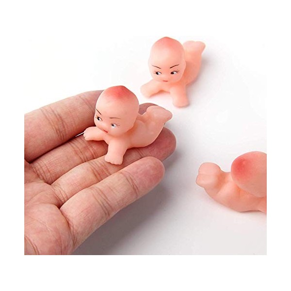 JIAKAI Lot de 12 poupées Kewpie de 4,4 cm de long pour décoration de fête prénatale, décorations de fête, cadeaux de bébé