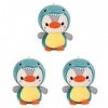 Toyvian 3 Pièces Peluche Pingouin Jouet Câlin Animal Coussin Animal en Peluche Poupée doreiller De Pépinière Oreiller en Pel