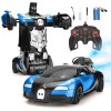 Hodlvant Voiture RC Robot de Transformation avec Spray, Voiture télécommandée pour Enfants de 6 7 8 Ans Plus âgés, Jouet de V