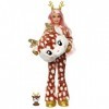 Barbie Poupée Mannequin Cutie Reveal Snowflake Sparkle avec costume de cerf et 10 surprises, dont éléments qui changent de co