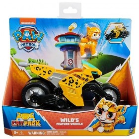 Paw Patrol | Véhicule Cat Pack de Personnage Wild Cat | Véhicule Moto à rétrocharge avec Personnage Cat Pack | Jeux Enfants à