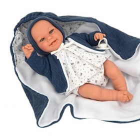 ARIAS Poupée avec Poids Elegance 35 cm Bébé Bleu Robe avec Couverture 60731