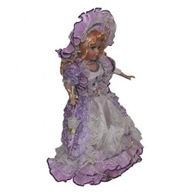 perfk 40cm Figurine Noblesse Poupée Fille Céramique avec Ensemble Robe Légère