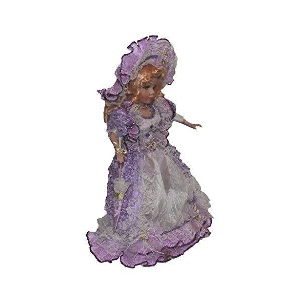 perfk 40cm Figurine Noblesse Poupée Fille Céramique avec Ensemble Robe Légère
