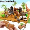 TOEY PLAY 52PCS Figurine Animaux Jouet pour Enfants, 16 Grande et Mini Animaux Sauvages, Réaliste Zoo Figurines Animaux de la