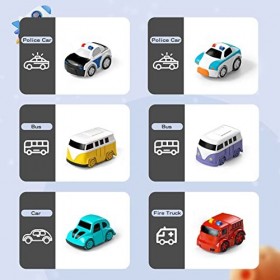 Anby families Jouets daventure en Voiture avec 6 Véhicules,Jouet Enfant 3 Ans,Jouet de Aventure Cadeau Jouet Éducatif Montes