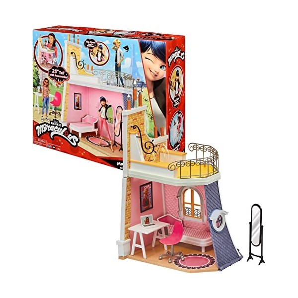 Bandai - Miraculous Ladybug - La chambre de Marinette - Univers de jeu compatible avec les poupées Miraculous 26 cm