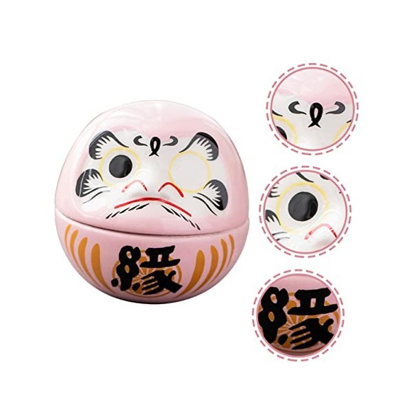 Totority 4 Pièces Oeufs De Dharma Poupées De Fortune Daruma Statue De Chat De Fortune Miniature Figurines Daruma Fengshui Dar