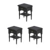 Lot de 10 tables de chevet en bois à léchelle 1/12 pour chambre à coucher - Noyer durable - 5,8 x 4,2 x 5,5 cm