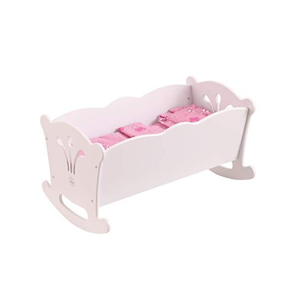 KidKraft Lil Doll Berceau de Poupée Bébé, Lit Poupon en Bois, Accessoire Poupon, Jouet Enfant dès 3 Ans, 60101