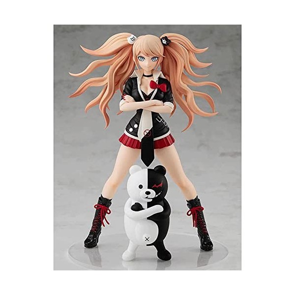 BOANUT Ecchi Figure Inkkey Enoshima Shield Noir Et Blanc Ours Anime Figures Double Queue De Cheval Poupées Debout avec Base M