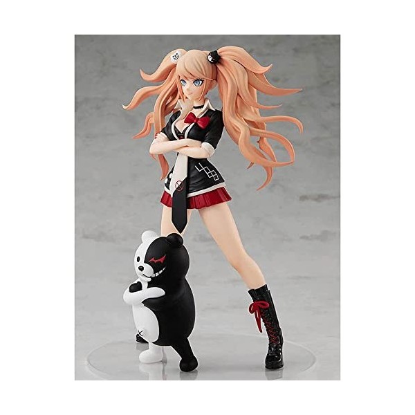 BOANUT Ecchi Figure Inkkey Enoshima Shield Noir Et Blanc Ours Anime Figures Double Queue De Cheval Poupées Debout avec Base M