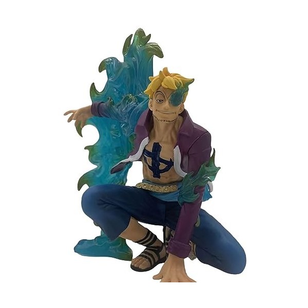 KAMFX Anime Figure Action Figure One Piece Marco Position accroupie Modèle de scène PVC Statue Anime Character Model Collecti